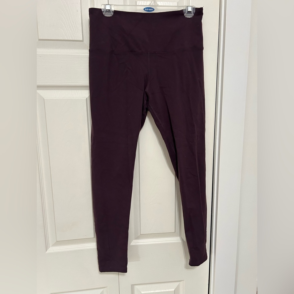 Maroon-Purple High-Waisted Leggings/Workout Tights